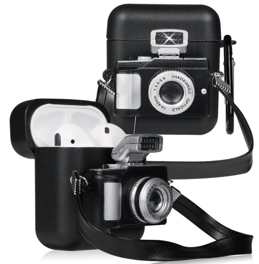 Protector Airpods con cámara simuladora vintage